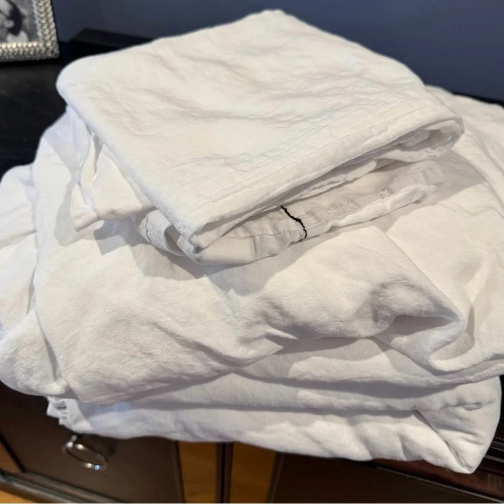 Parachute Crisp White Bedding Sheets Queen - Picture 1 of 4